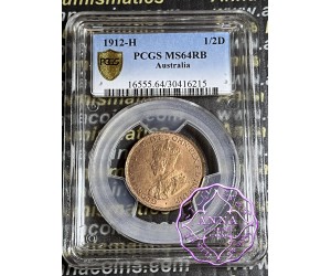 Australia 1912 H Halfpenny PCGS MS64RB